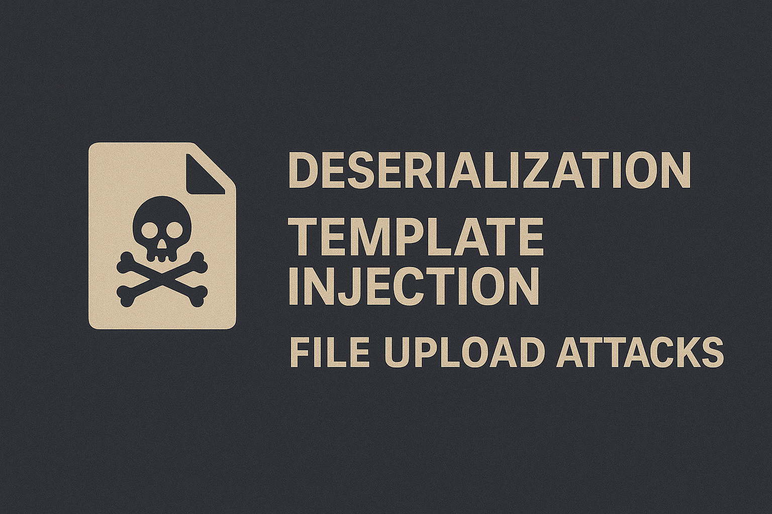 Deserialization · Template Injection · File Upload Attacks